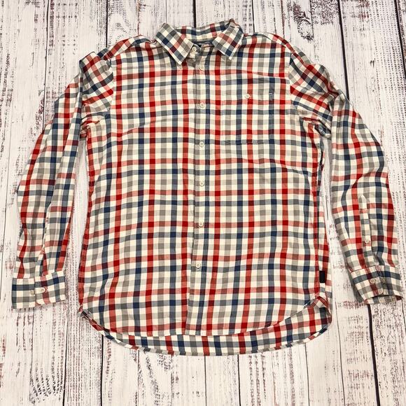 The North Face Other - The North Face Plaid Button-Down Shirt Men’s L Red Blue Long Sleeve